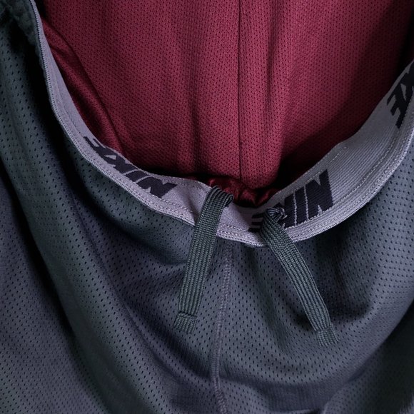 Nike Dri-Fit Virginia Tech Men's Large Mesh Basketball Shorts, Gray Maroon 8.5" - Picture 6 of 7